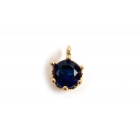 Vedhæng, m/blåt facetteret glas, ca. 8x6x5 mm, FG, 2 stk.