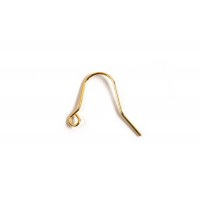 Ørekrog m/øje, ca. 13x11 mm, forgyldt med 18K guld, 1 par
