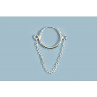 Hoops m/kæde, 925s, 1 par