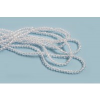 Glasperle, facet, ca. 2 mm, klar, 1 streng