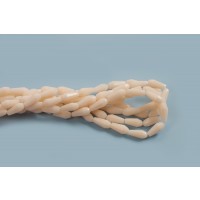 Glasperle, dråbe, ca. 10x4 mm, cremefarvet, 1 streng