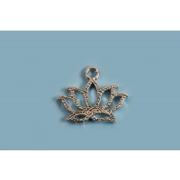 Vedhæng, lotusblomst, ca. 10x12x1 mm, FS, 2 stk.