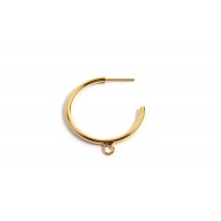 Hoops m/øje, ca. 33 mm, FG med 18 K guld, 1 par