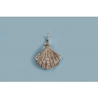 Muslingeskal m/klare zirkonia, ca. 11,5x2 mm, FS, 1 stk.