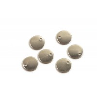 Mønt m/1 hul, 8x1 mm, rustfrit stål, 6 stk.