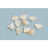 Shell pearls, vifteformet, ca.14x10 mm, hvid, 10 stk.