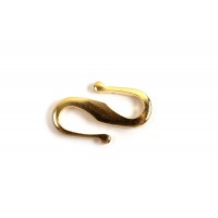S-lås, ca. 12x7 mm, forgyldt med 18K guld, 2 stk.