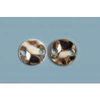 Mønt m/2 huller, ca. 8x1 mm, forsølvet med 925s, 2 stk.