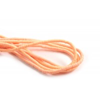 Polymer / fimo perler perler, ca. 3x1 mm, coralfarvet, 1 streng