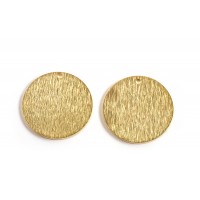 Mønt, børstet, ca. 20 mm, forgyldt med 24K guld, 2 stk.