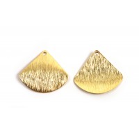 Vifte, børstet, ca. 19x20 mm, forgyldt med 24K guld, 2 stk.