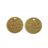 Mønt, børstet, ca. 15 mm, forgyldt med 24K guld, 2 stk.