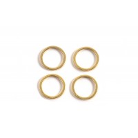 Ring/øsken, ca. 10x1 mm, forgyldt med 24K guld, 4 stk.