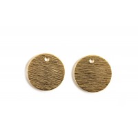 Mønt, børstet, ca. 12 mm, forgyldt med 24K guld, 2 stk.