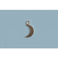 Vedhæng, måne, ca. 10x5 mm, forsølvet med ægte sølv, 2 stk.