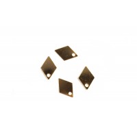 Harlekin, 9x6 mm, forgyldt med 24K guld, 4 stk.