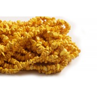 Turkis, chips, ca. 5-13 mm, gul, 1 streng