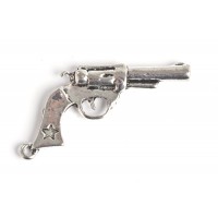 Pistol, 41x20x4,5 mm, antiksølv, 1 stk.