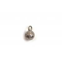 Vedhæng, kugle, banket, ca. 8x5 mm, rustfrit stål, 2 stk.
