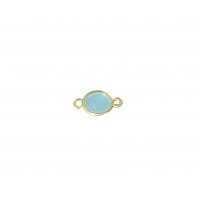 Vedhæng m/krystal og to øskner, Facetteret glas, 15x7x3,2 mm, FG, turkis/lys blå, 1 stk.