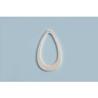 Vedhæng, åben dråbe, mat, ca. 15x26 mm, 925s, 1 stk.