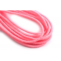 Polymer / fimo perler, 3x1 mm, pink, 1 streng