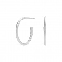 medium ear hoop silver