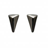 Plain Triangle Ear Studs Black