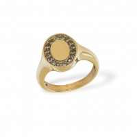 Signet Ring Zirkonia Golden