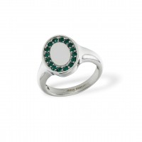 Signet Ring Zirkonia Steel