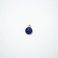 Vedhæng, m. sodalit sten ca. 5.4 x7.2 mm, FG, 1 stk.rustfrit stål forgyldt med 18K guld, vandfast
