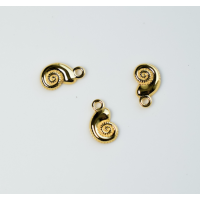 Konkylie-medaljon,6×8 mm,SøLvbelagt, 18Kt Guldbelagte, 1 stk.