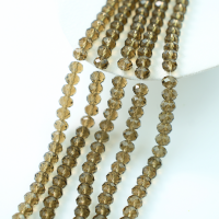 Zirkon,Diamantslebet Rund, 10*7.5mm/49cm，Hel Streng - Brun