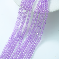 Zirkon,Diamantslebet Rund, 4.5*3.5mm/40cm，Hel Streng - Lilla