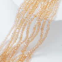 Zirkon,Diamantslebet Rund, 4*3.5mm/40cm，Hel Streng - Old Gold