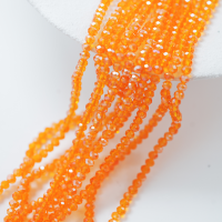 Zirkon,Diamantslebet Rund, 4.5*3.5mm/38cm，Hel Streng - Warm Orange