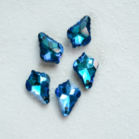 Zirkon,Iønnebladform,16*10.7mm，2 stk. - Navy