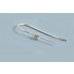 Ørekrog t/anboret m/rhinsten, 26x12 mm, 925s, 1 par